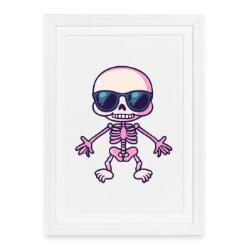 Skeleton Halloween - Framed poster (27 × 37 cm) - white - Front