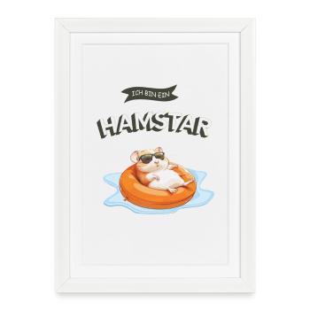 Hamster Hamstar - Framed poster (27 × 37 cm) - white - Front