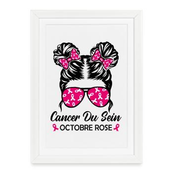 Breast Cancer Pink October - Framed poster (27 × 37 cm) - white - Front