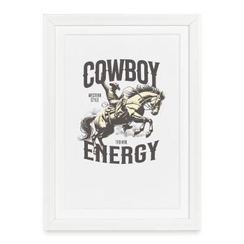 Cowboys vintage et chemise tequila western rétro - Affiche encadrée (27 × 37 cm) - blanc - Devant