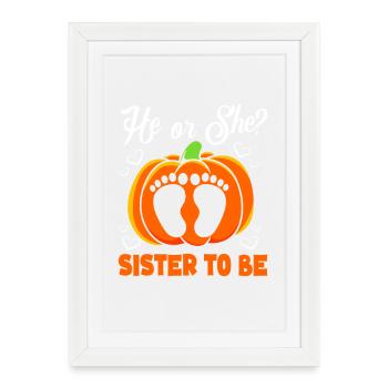Révélation du sexe Halloween future maman - Affiche encadrée (27 × 37 cm) - blanc - Devant