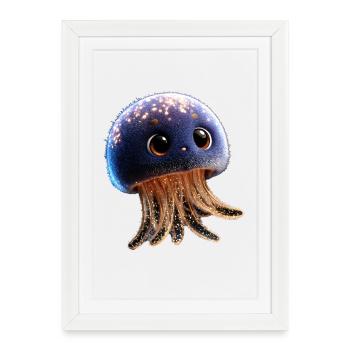 Jellyfish Jellyfish Fire Jellyfish Medusa Cute Jellyfish - Framed poster (27 × 37 cm) - white - Front