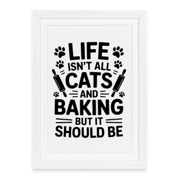 Pâtisserie Dire Chats Drôle Pâtisserie Cadeau - Affiche encadrée (27 × 37 cm) - blanc - Devant