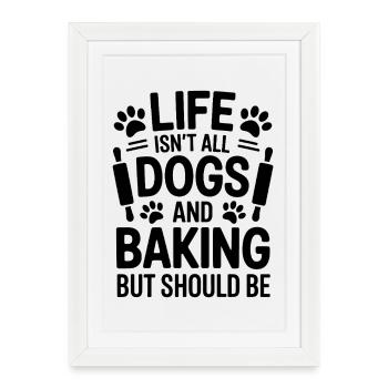 Pâtisserie Dire Chiens Drôle Pâtisserie Cadeau - Affiche encadrée (27 × 37 cm) - blanc - Devant
