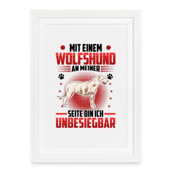 Irish Wolfhound est imbattable - Affiche encadrée (27 × 37 cm) - blanc - Devant