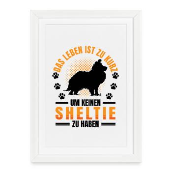 Sheltie Don't Own Shetland Sheepdog - Framed poster (27 × 37 cm) - white - Front