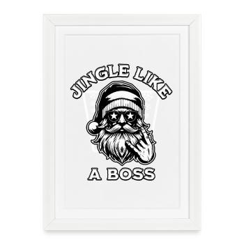 Merry Christmas design with Santa Claus motif - Framed poster (27 × 37 cm) - white - Front