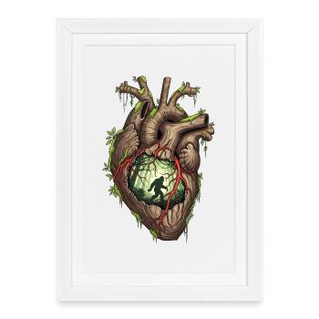 Coeur Bigfoot Jungle - Affiche encadrée (27 × 37 cm) - blanc - Devant