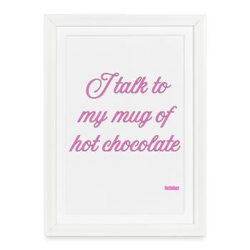 Tasse de chocolat chaud - Affiche encadrée (27 × 37 cm) - blanc - Devant