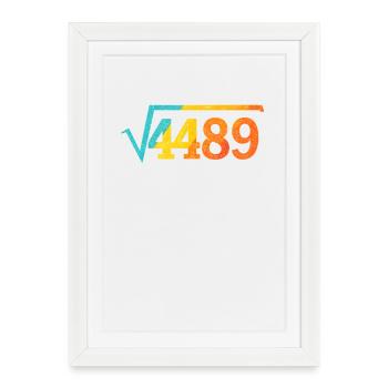 Mème drôle 67, racine carrée 4489 - Affiche encadrée (27 × 37 cm) - blanc - Devant