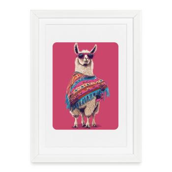 lama - Affiche encadrée (27 × 37 cm) - blanc - Devant