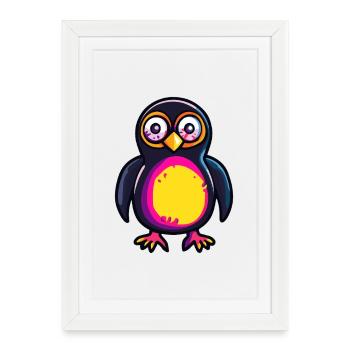 Pingouin Halloween Zombie - Affiche encadrée (27 × 37 cm) - blanc - Devant