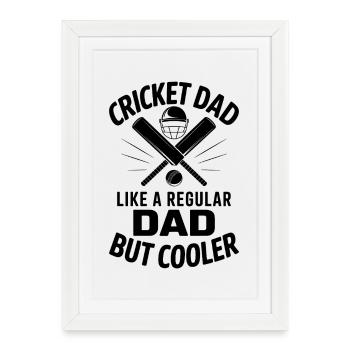 Cricket disant papa drôle Cricket cadeau - Affiche encadrée (27 × 37 cm) - blanc - Devant