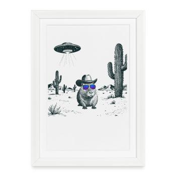 Capybara du désert - Affiche encadrée (27 × 37 cm) - blanc - Devant