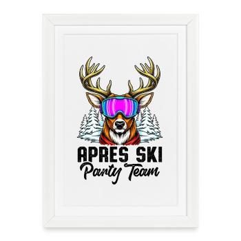 Équipe de la fête d’après-ski - Affiche encadrée (27 × 37 cm) - blanc - Devant