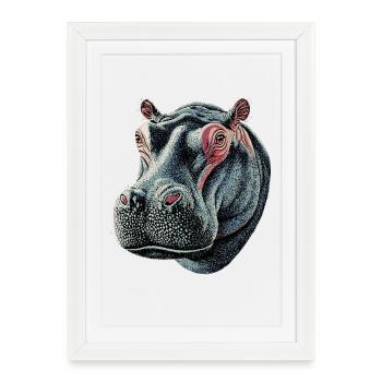 Nilpferd Flusspferd Mama Hippopotamus Cooles Hippo - Framed poster (27 × 37 cm) - white - Front