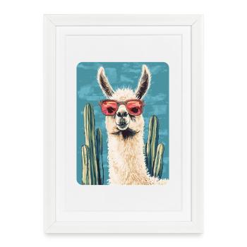 lama - Affiche encadrée (27 × 37 cm) - blanc - Devant