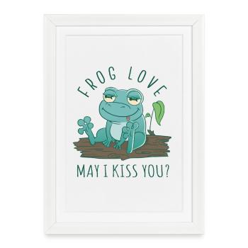 Je ne suis pas une grenouille, je suis un prince -Lovedesign - Affiche encadrée (27 × 37 cm) - blanc - Devant