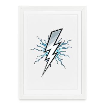 Lightning Lightning Thunderstorm Current Storm - Framed poster (27 × 37 cm) - white - Front