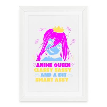 Anime Queen Manga Otaku Kawaii Japan Cosplay Comic - Framed poster (27 × 37 cm) - white - Front