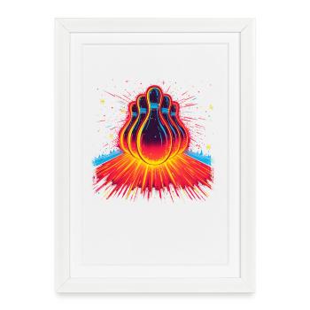 Bowling 90s Look - Framed poster (27 × 37 cm) - white - Front