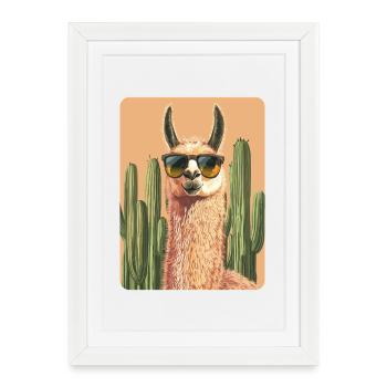 lama - Affiche encadrée (27 × 37 cm) - blanc - Devant