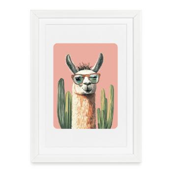 lama - Affiche encadrée (27 × 37 cm) - blanc - Devant
