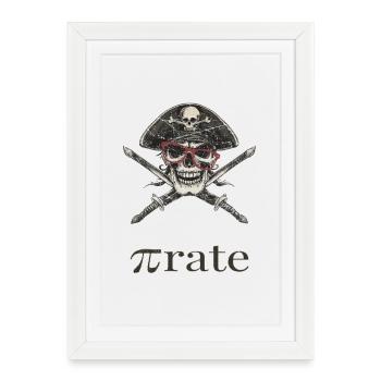 Pirate Skull Lunettes Sabre - Affiche encadrée (27 × 37 cm) - blanc - Devant