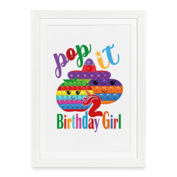 pop it Birthday girl 2 - Framed poster (27 × 37 cm) - white - Front