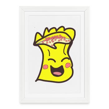 funny yellow dim sum - Framed poster (27 × 37 cm) - white - Front