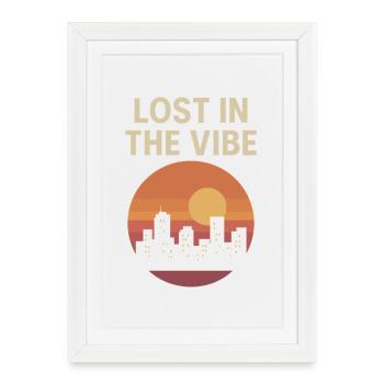 Perdu dans l’ambiance – Sunset City Design - Affiche encadrée (27 × 37 cm) - blanc - Devant