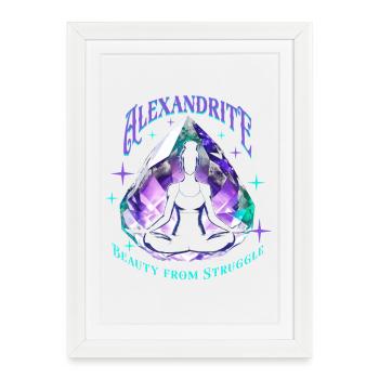 Alexandrite, pierre de naissance - Affiche encadrée (27 × 37 cm) - blanc - Devant