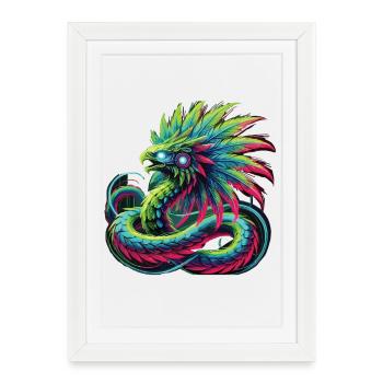 Aztec Dragon - Framed poster (27 × 37 cm) - white - Front