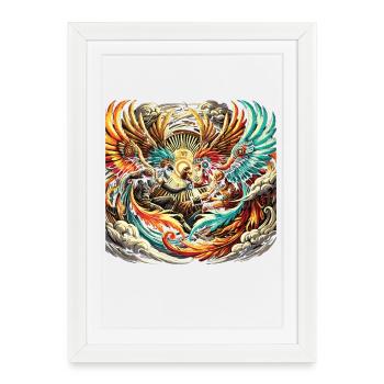Phoenix Duel of the Fire Wings - Framed poster (27 × 37 cm) - white - Front