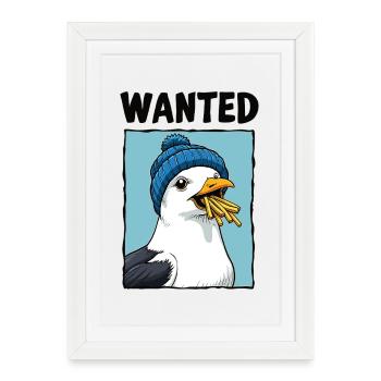 Recherché : Frites Seagull - Affiche encadrée (27 × 37 cm) - blanc - Devant