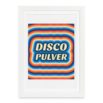 Disco Powder Retro Logo - Framed poster (27 × 37 cm) - white - Front