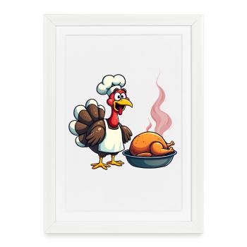 Thanksgiving Turkey Cook - Framed poster (27 × 37 cm) - white - Front