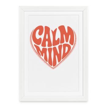Calm Mind – Retro Heart Design - Framed poster (27 × 37 cm) - white - Front
