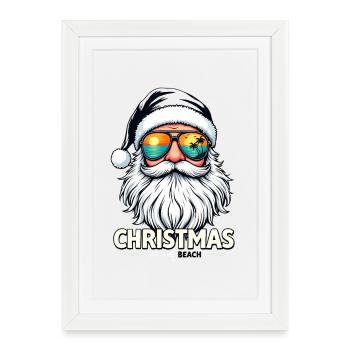 Weihnachten Am Strand Christmas At The Beach - Framed poster (27 × 37 cm) - white - Front