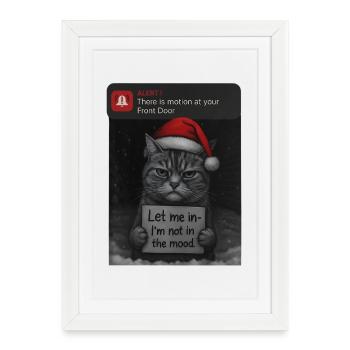 Chat Noël avec des chats drôles - Affiche encadrée (27 × 37 cm) - blanc - Devant