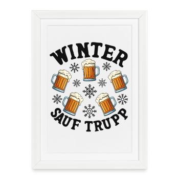 Winter Booze Squad - Framed poster (27 × 37 cm) - white - Front