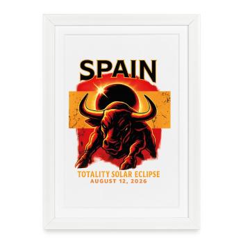 Total Solar Eclipse 2026 Totality August 12 - Framed poster (27 × 37 cm) - white - Front