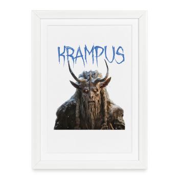 Krampus – gloomy Alpine design, customs - Framed poster (27 × 37 cm) - white - Front
