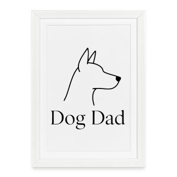 Dog Dad – Minimalist Dog Line Art - Framed poster (27 × 37 cm) - white - Front
