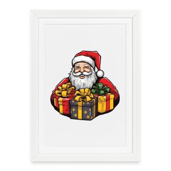 Père Noël Noël Noël - Affiche encadrée (27 × 37 cm) - blanc - Devant