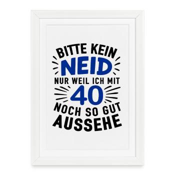 Cheer Shirt des années 40 – Pas d’envie, look good - Affiche encadrée (27 × 37 cm) - blanc - Devant
