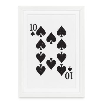 Ten Spades Card - Framed poster (27 × 37 cm) - white - Front