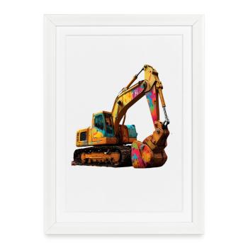 Color explosive excavator - Framed poster (27 × 37 cm) - white - Front