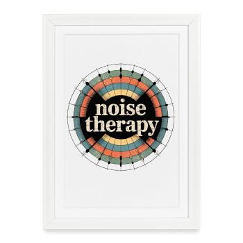 Retro Grunge – Noise Therapy - Framed poster (27 × 37 cm) - white - Front