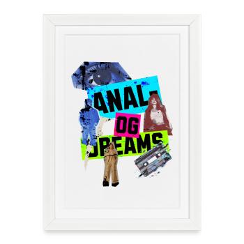 Analog Dreams - Conception de collage rétro dans le style des années 90 - Affiche encadrée (27 × 37 cm) - blanc - Devant
